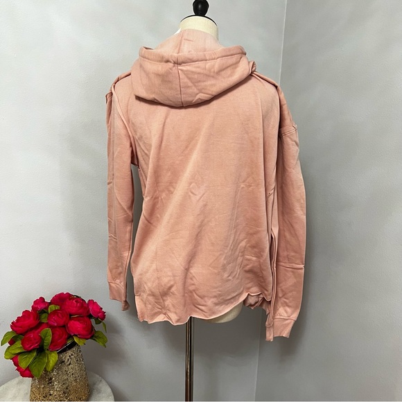 C & C California Pink Hooded Sweatshirt With Heart Detail Print - Size Medium - Picture 10 of 14